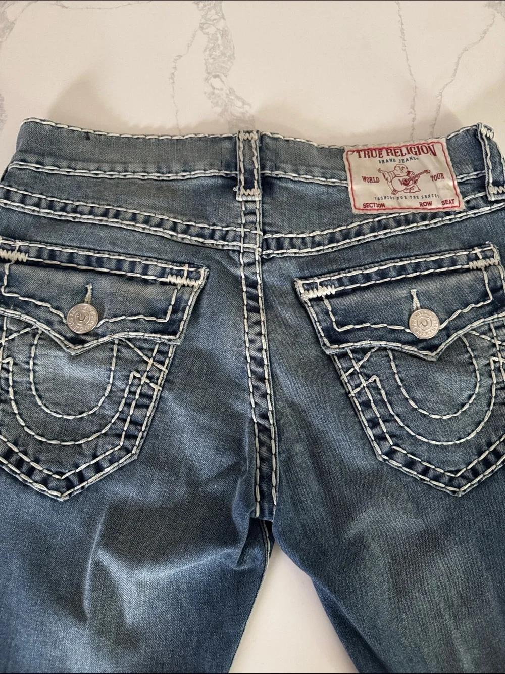 True Religion Men’s Medium Washed Blue Bootcut Jeans